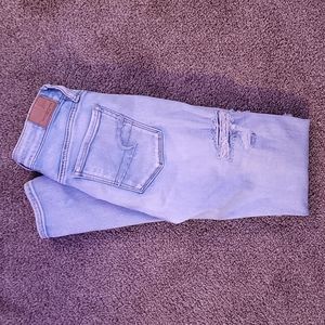 American egal extra stretch light wash jeans!